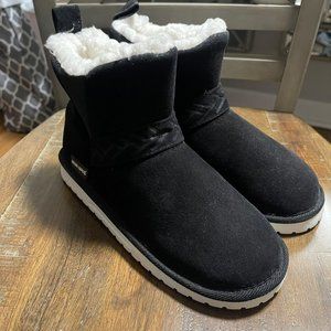 MUK LUKS Harleen Black Water Resistant Faux Sherpa Lined Winter Boots size 7